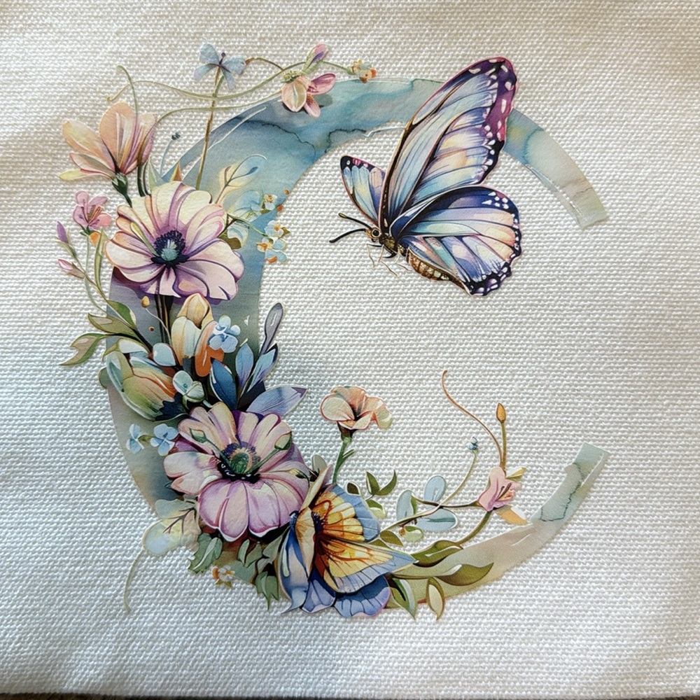 Floral Butterfly Canvas Pouch - Picture 3 of 5